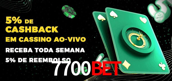Promoções do cassino ao Vivo 7700BET